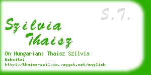 szilvia thaisz business card